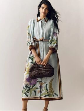 ALEMAIS Alfie Linen Midi Shirt Dress